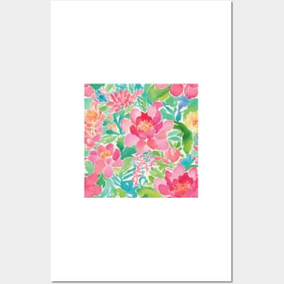 Watercolor flowers sketch Posters and Art